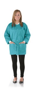 SafeWear Hipster Jacket, Hip Length, Tropical Teal, Small, Pack of 12