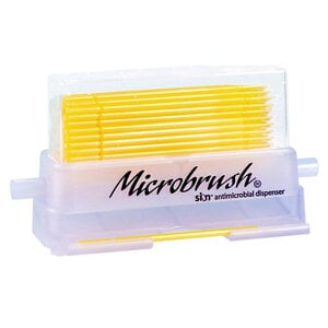 Microbrush Plus Micro-Applicators, Fine, Yellow, Dispenser Kit with 50 Applicators