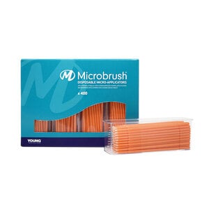 Microbrush Plus Micro-Applicators, Regular, Peach, Refill, 400/Pk