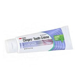 3M Clinpro Tooth Crème 0.21% Sodium Fluoride Anti-Cavity Toothpaste, Vanilla Mint, 4 oz Tube, Each
