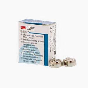 3M Unitek Permanent Stainless Steel Crown, Molar, LR4, Refill Pack of 5