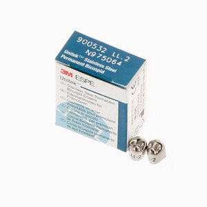 3M Unitek Permanent Stainless Steel Crowns, Lower Left Bicuspid, LL-2, Refill Pack of 5