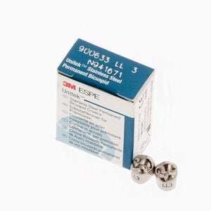 3M Unitek Permanent Stainless Steel Crown, LL-3 (Lower Left Bicuspid), Refill Pack of 5
