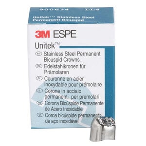 3M Unitek Permanent Stainless Steel Crown, LL-4, Lower Left Bicuspid, Refill Pack of 5