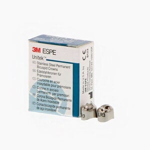 3M Unitek Permanent Stainless Steel Crown, LR-3 (Left Bicuspid), Refill Pack of 5