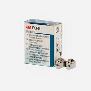 3M Unitek Permanent Stainless Steel Crown, LR-4 (Lower Right Bicuspid), Refill Pack of 5
