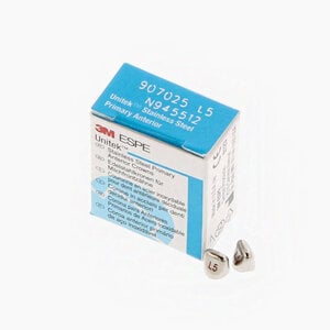 3M Unitek Stainless Steel Primary Anterior Crown, Size UL5 (Upper Left Lateral), Pack of 5