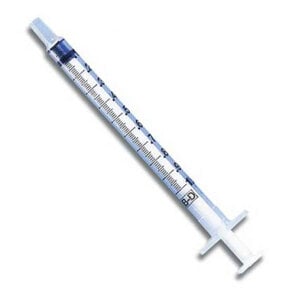 BD Tuberculin Syringe Only, Slip Tip, 1mL, Sterile, Single-Use, Box of 200