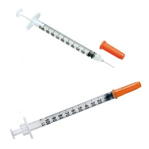 BD Insulin Syringe 1mL with Permanent Needle, Ultra-Fine 31G x 5/16", 100/Bx