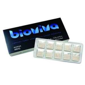 Bioviva Hemostatic Gauze Dressing, 0.75" x 0.75" (1.9 x 1.9cm), 20/Box, BHG