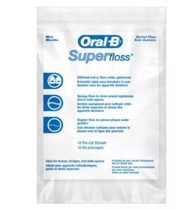 Oral-B Superfloss Pre-Cut Dental Floss, Mint, 10/Bag, Case of 100