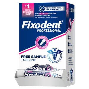Fixodent Professional Denture Adhesive, 0.35 oz Tubes, Box of 50