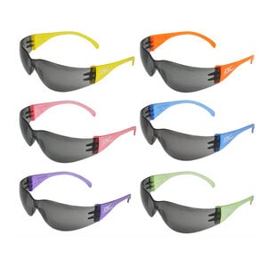 ProVision Rainbow Mini Safety Eyewear, Assorted Color Frames, Grey Lens, Pediatric, Pack of 12