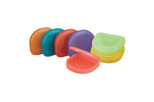Plasdent IBOX Dental Appliance Boxes, Fluorescent Pink, 12-Pack