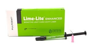 Pulpdent Lime-Lite Enhanced Light Cure Cavity Liner Syringe Kit, 4 x 1.2 g Syringes with Tips