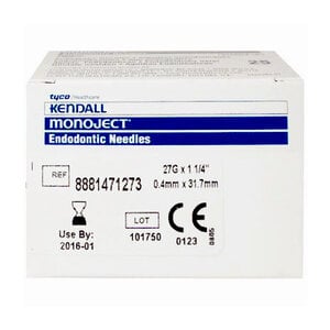 Monoject 471 Endo Irrigation Needle, 27G x 1-1/4" (31.7mm), Yellow, Sterile, 25/Bx, 8881471273