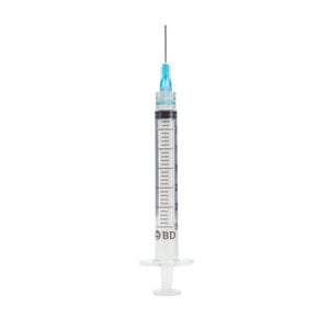 Monoject Syringe 3mL, 25G x 5/8", 0.1cc Graduations, Box/100