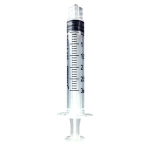 Monoject 3cc Syringe Only with Luer Lock Tip, Sterile, Single-Use, 100/Box