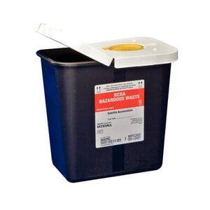 Cardinal Health RCRA 2 Gallon Sharps Container, Black Hinged Lid