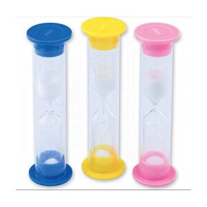 SmileMakers 2 Minute Brushing Timers, Assorted Colors (Blue, Pink, Yellow), Pack of 40, 3.5" Height, DEN10
