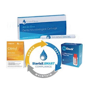 Sterisil 365-Day Straw V2 Smart Compliance Single-Operatory Kit, Municipal Water, Includes Straw, Citrisil Shock Tablets 4-Pack, MyCheck Test Paddles 4-Pack, Quick Start Guide