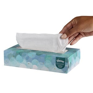 Kleenex Facial Tissue, White, 2-Ply, Flat Box, 100 Tissues per Box
