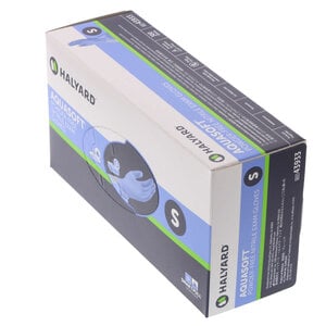 Halyard Aquasoft Nitrile Exam Gloves, Powder Free, Non-Sterile, Small, Blue, 300/Box
