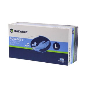 Halyard AQUASOFT Nitrile Exam Gloves, Powder Free, Blue, Large, 300/Box