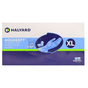 Halyard AQUASOFT® Nitrile Exam Gloves, Powder-Free, Blue, Extra Large, 300/Box, 01KTNE4Z8GHY34RPE7Z0GKT03F