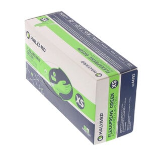 Halyard Flexaprene Green Powder-Free Exam Gloves, Extra Small, 200/Box