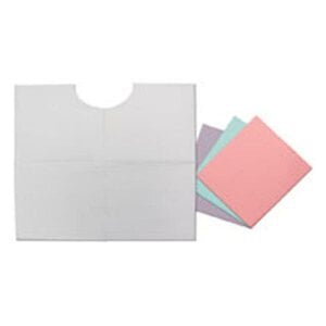 Tidi Products Contour Patient Bibs, White, 17" x 18", Poly, Case of 500