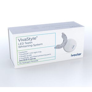 VivaStyle® Take-Home LED Teeth Whitening System, 9% Hydrogen Peroxide, Kit with LED Light, 3 Whitening Pens, Shade Guide, and Charging Cord, 756342