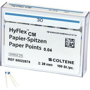 HyFlex® CM Absorbent Paper Points, .04 Taper, Size #30, Sterile, 100/Box, 60022674