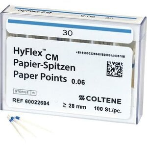 HyFlex® CM Absorbent Paper Points, .06 Taper, Size #30, Sterile, 100/Box, 60022684