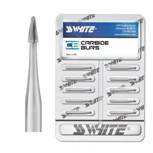 SS White Fissurotomy Bur, FG, Stainless Steel, Pack of 10, #18015
