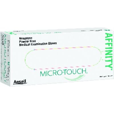 Micro-Touch® Affinity® Neoprene Exam Gloves, Powder-Free, Small, Green, 100/Box, 3771
