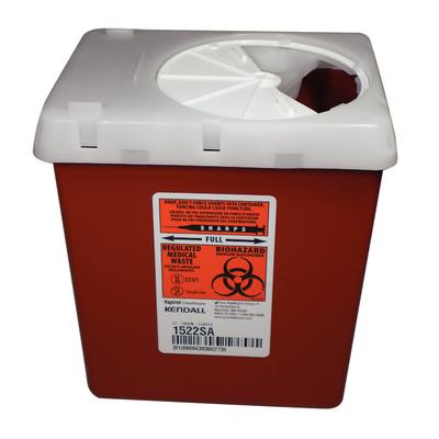 SharpSafety™ Phlebotomy Sharps Container, 2.2 Quart, Red, Vertical Drop, 1522SA