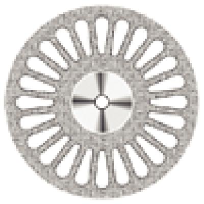 NTI® Superflex Diamond Discs – HP, Double Sided, Medium Grit, Red, #405, 22.00 mm Diameter, 0.15 mm Thickness, Perforated, 1/Pkg