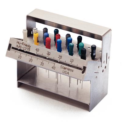 Hu-Friedy IMS Endodontic Stand, 24-Hole, Hinged Double-Lid with Ruler, IMS-1275