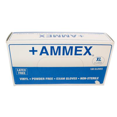 +Ammex Vinyl Exam Gloves, Powder Free, Extra Large, Clear, 100/Box - 01KEZKNN6GD9PJPT4EPNVK801E