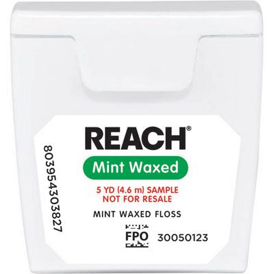 REACH® Waxed Floss, Mint, 5 Yards, Trial Size, 144/Box, 211896800