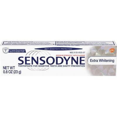 Sensodyne Extra Whitening Toothpaste Trial Size, 0.8 oz Tube, 36/Case, 08434G