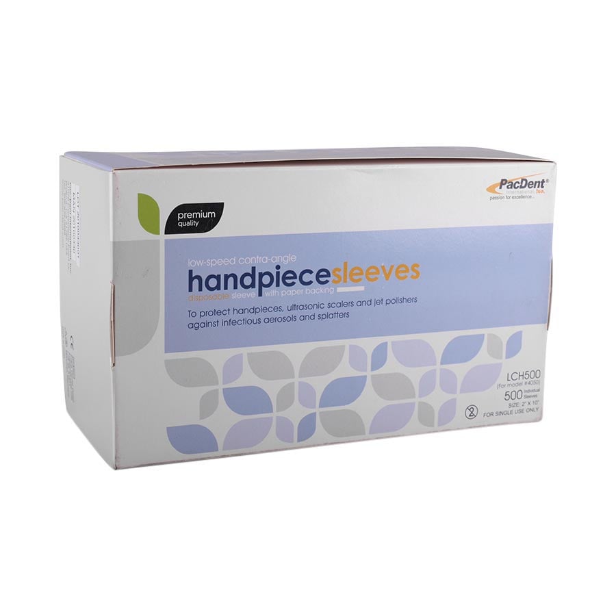 Pac-Dent Armor Handpiece Sleeve for Low Speed Contra-Angle, 2" x 10", 500/Box, LCH500