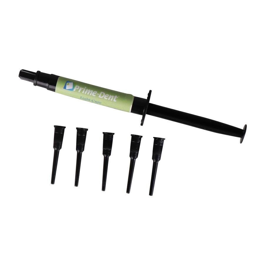 Prime-Dent Light Cured Block Out Resin, 3.5g Refill Syringe with 5 Tips, 021-020