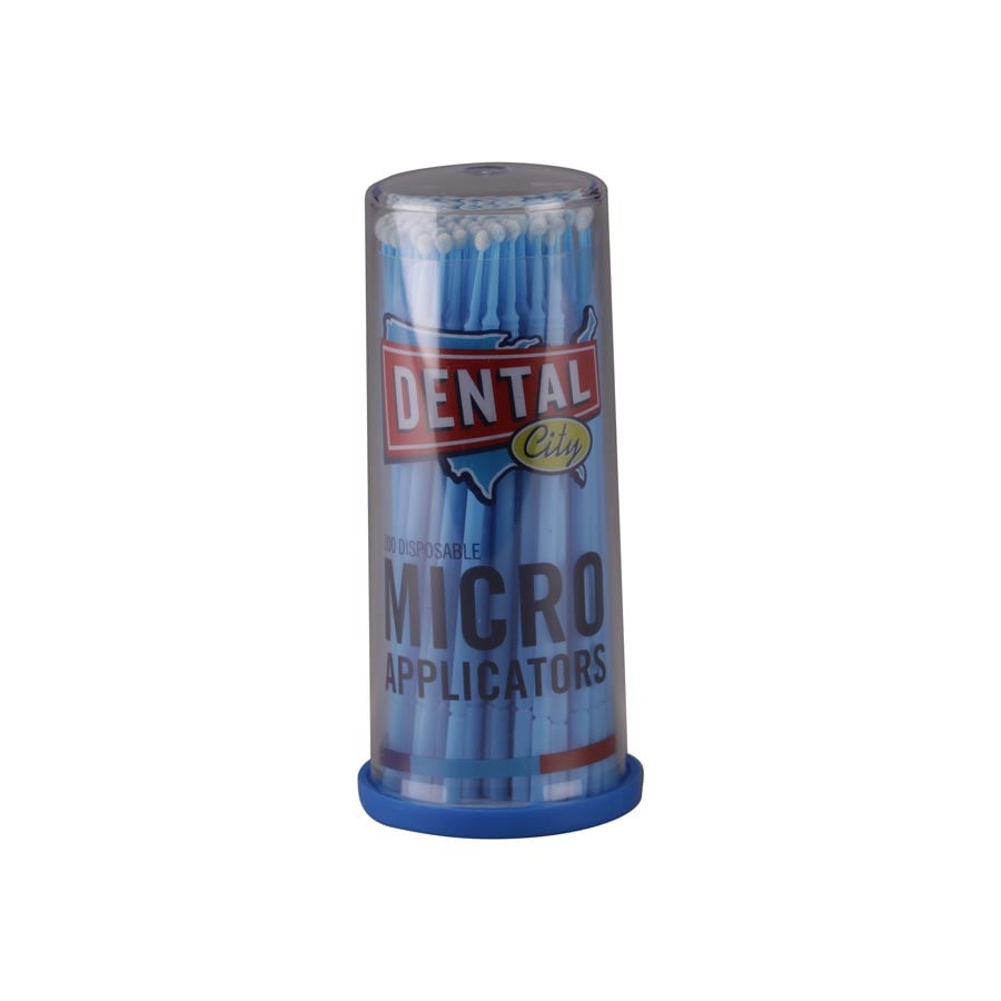 Dental City Disposable Micro Applicators, Regular, Blue, 100/Tube