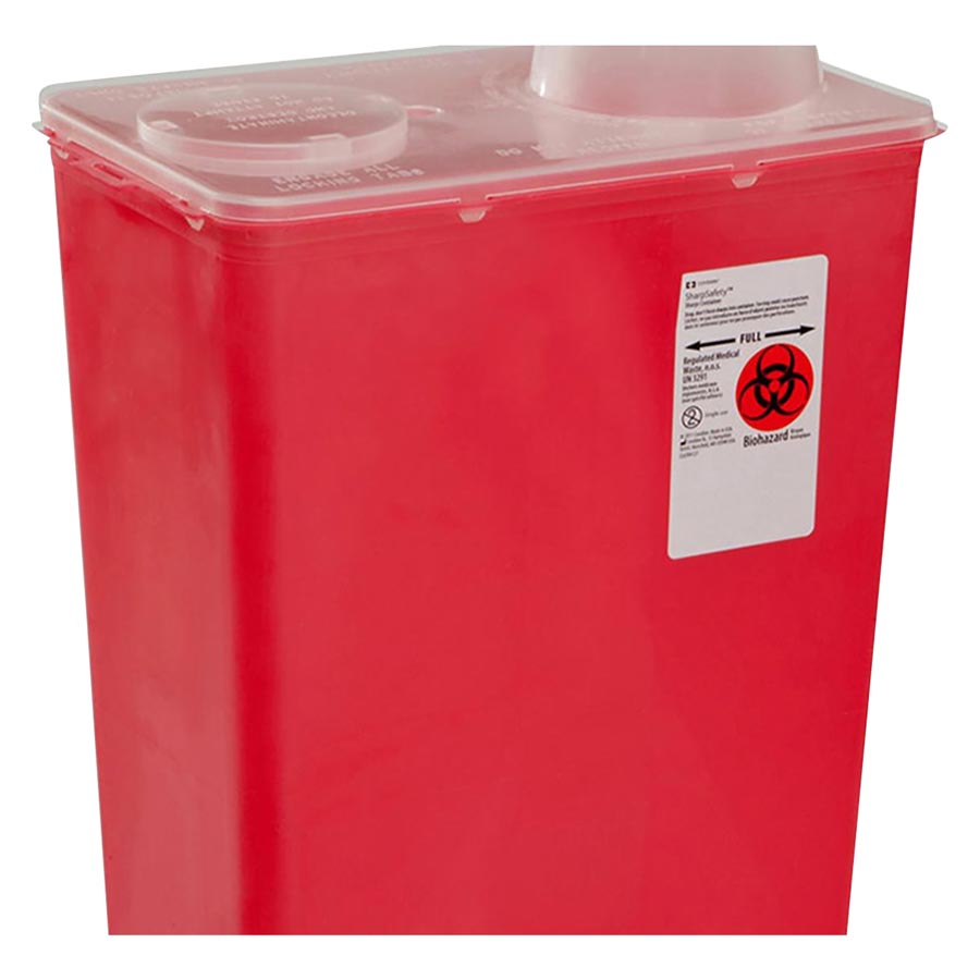 Oak Ridge Products Chimney Top Sharps Container, 14 Qt, Red, Each