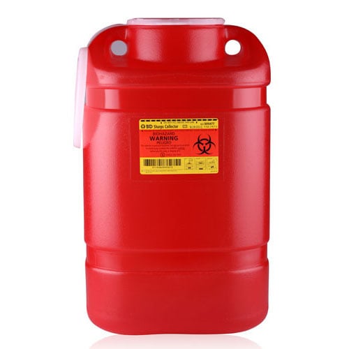 BD Guardian One-Piece Sharps Collector, Medium, 6.9 qt, Red, 305489