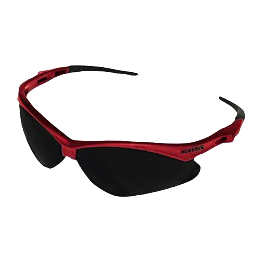 Ansell Nemesis Inferno Safety Glasses, Red Frame, Smoke Lens