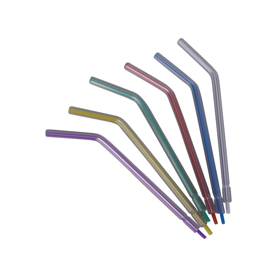 Dental City Disposable Air/Water Syringe Tips, Assorted Rainbow Colors, 250/Bag