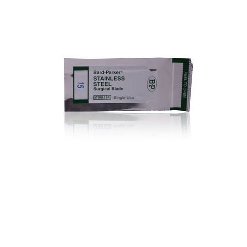 Bard-Parker Stainless Steel Surgical Blade #15, Sterile, 10/Pack, 371215